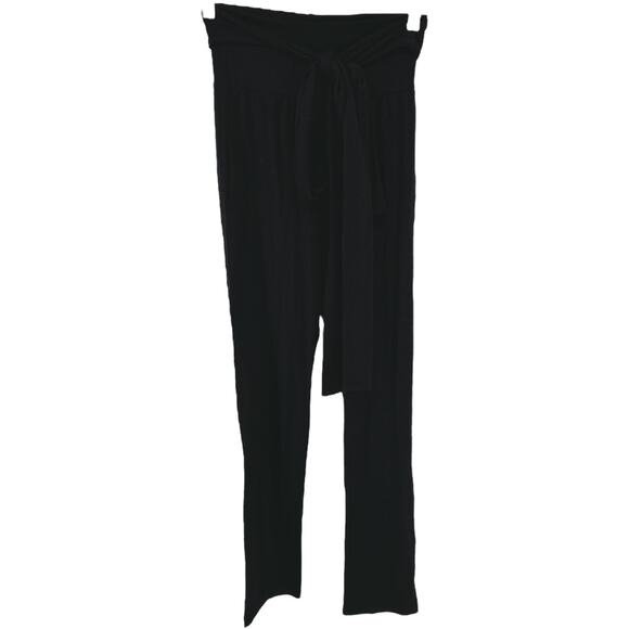 Reformation Kassia Pants Tie Waist High Rise Trousers Slim Straight Black XS NWT - Picture 2 of 6